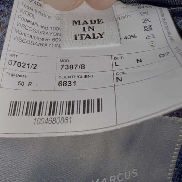 Loro Piana Neiman Marcus IT 50R NEW Mens Navy Plaid Dream Coat 100% Wool RT1995$ - Picture 4 of 14